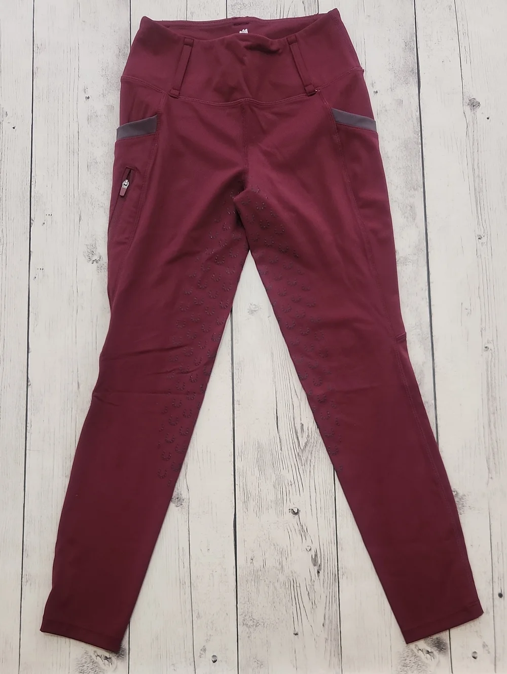 Fitst4 Kids Medium Riding Breeches Maroon & Gray Worn Maybe Once Like Brand New